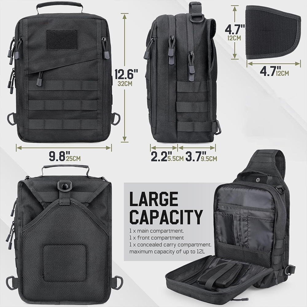Taktischer Sling-Rucksack, ver – Edc Concealed Carry Sling Bag Bewertung und Preis